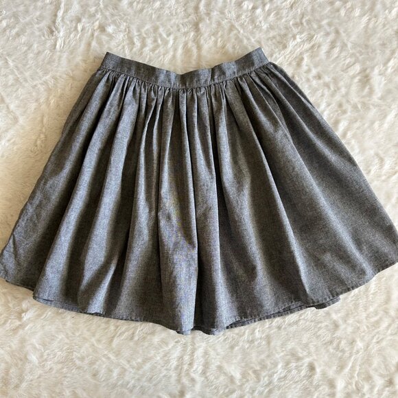 American Apparel Grey Pleated Skater Mini Skirt - M/L - Picture 1 of 5